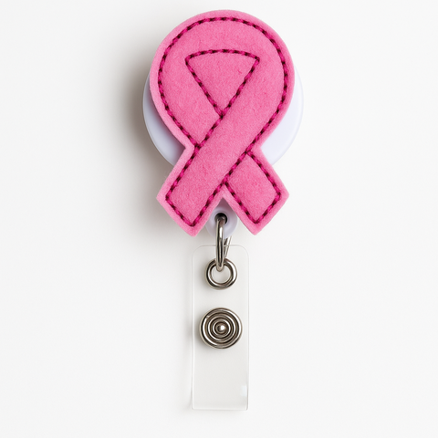 Breast Cancer Pink Ribbon Badge Holder